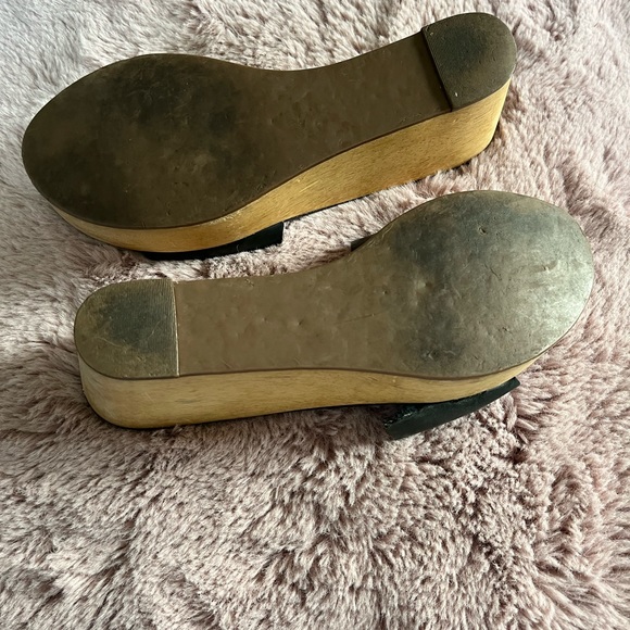 Tory Burch Leather/ wooden platform slides - Picture 3 of 4